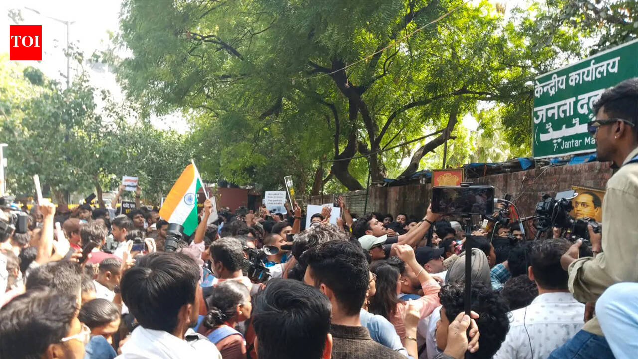 'Dharmendra Pradhan must resign': Cockroach Janta Party protests at Jantar Mantar over NEET 2026 paper leak