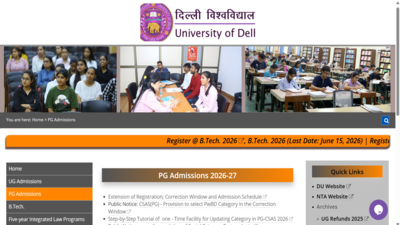 Delhi University extends registration deadline for CSAS PG admissions 2026: Check new date here