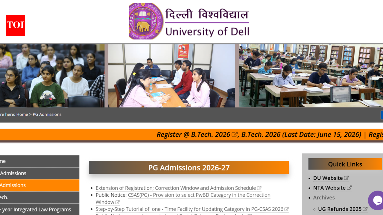Delhi University extends registration deadline for CSAS PG admissions 2026: Check new date here