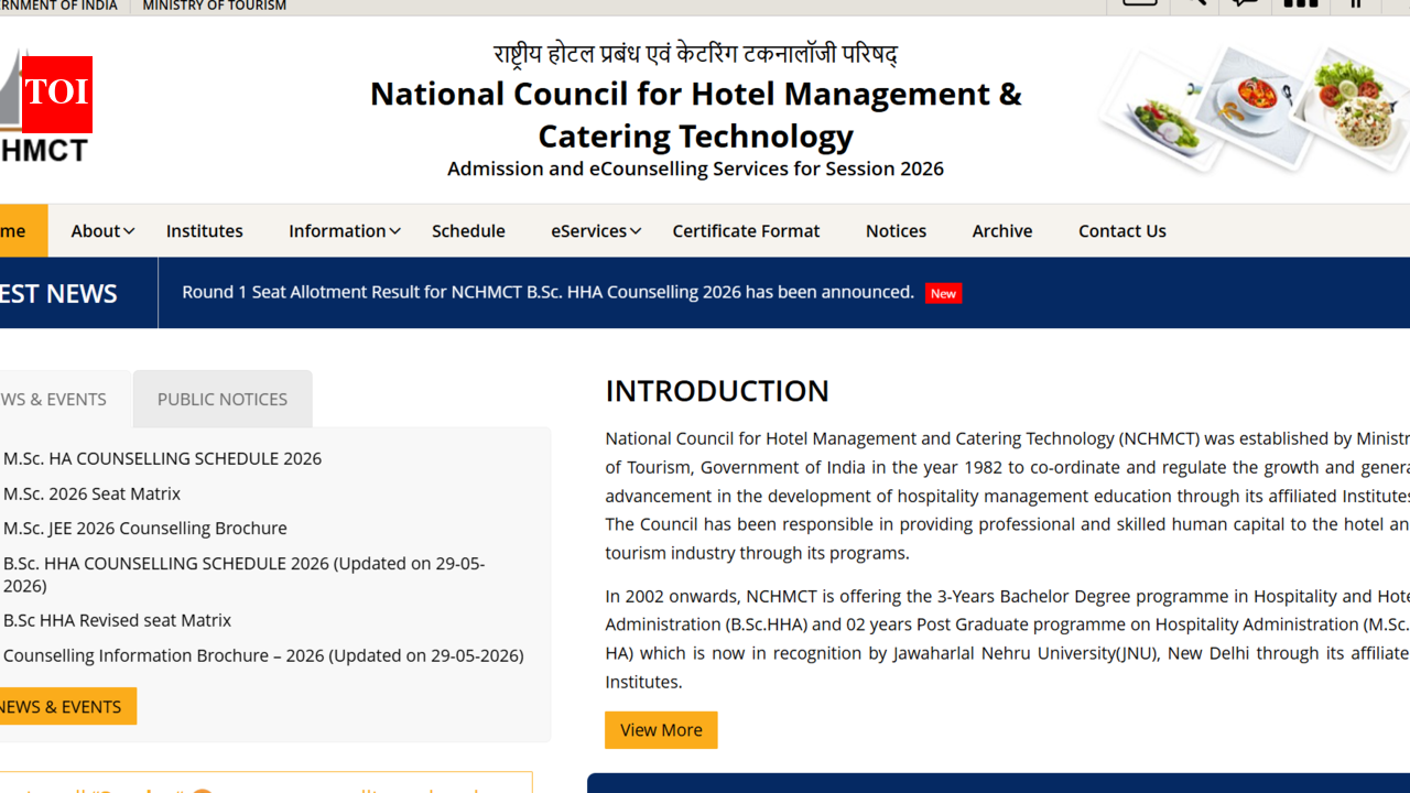 NCHMCT counselling 2026: Round 1 seat allotment result released, direct link to download here