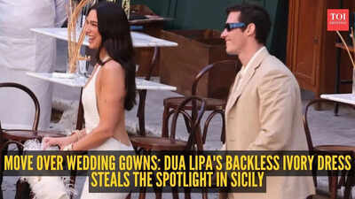 Dua Lipa ditches the traditional bridal look, stuns in a backless ivory dress at Italy celebrations