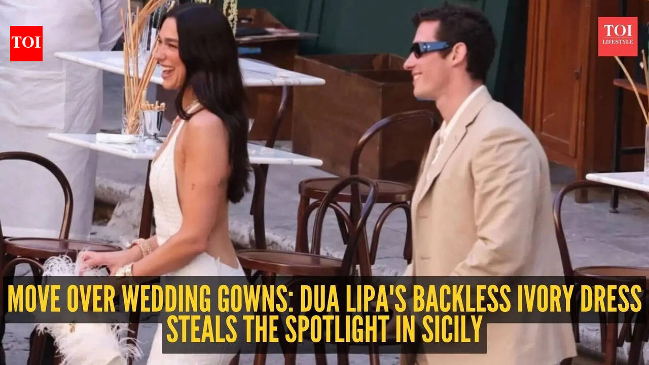 Dua Lipa ditches the traditional bridal look, stuns in a backless ivory dress at Italy celebrations