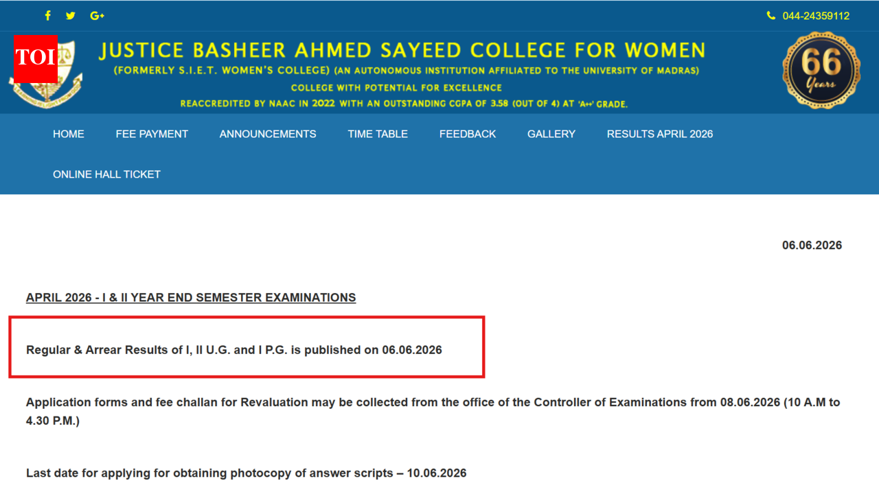 JBAS April semester result 2026 released for Regular, Arrear exams at coe.jbascollege.edu.in: Direct link to download UG, PG scores here