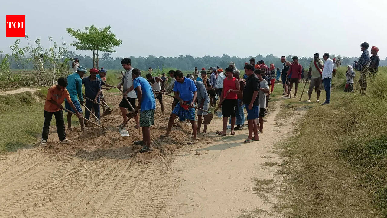 Tharus build 1.4-km road through collective effort in West Champaran