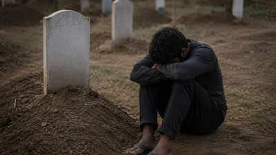 Grief-stricken man dies beside graves of wife and son in UP; 3 children orphaned