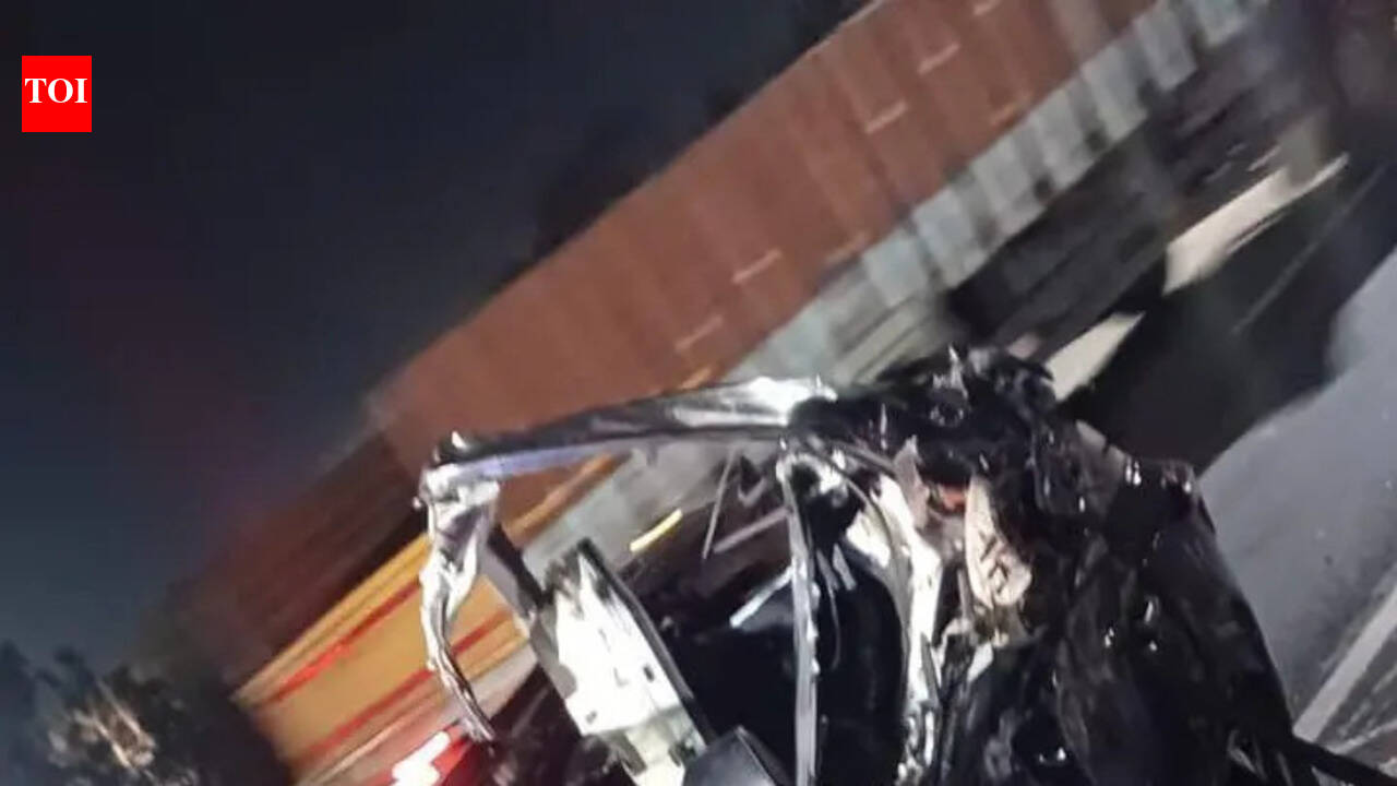 Two medicos dies as car crashes into median, overturns near Karanodai flyover in Tiruvallur district