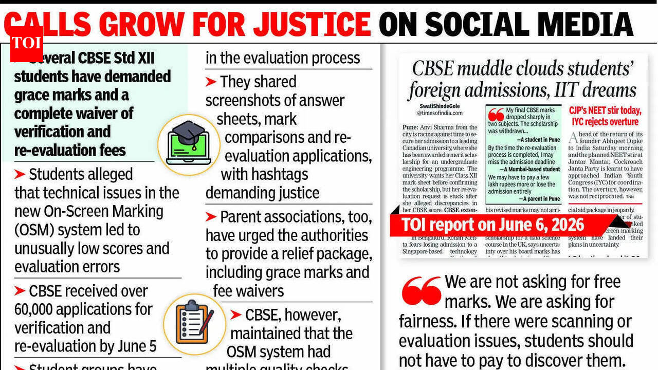 CBSE students demand grace marks, fee waiver over evaluation errors