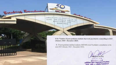 '30 PG doctors sought psychiatric consultation at JIPMER', RTI reply allegedly reveals