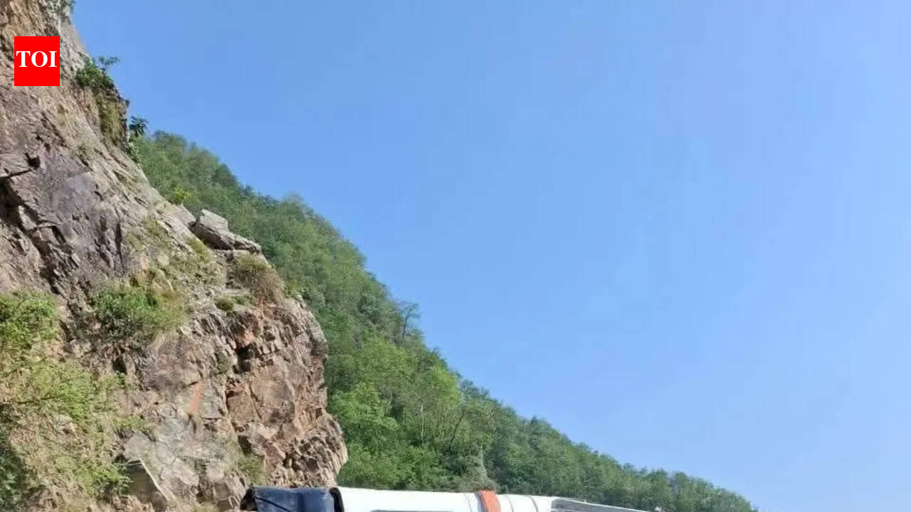 Narrow escape for 39 pilgrims as Char Dham bus overturns near Totaghati