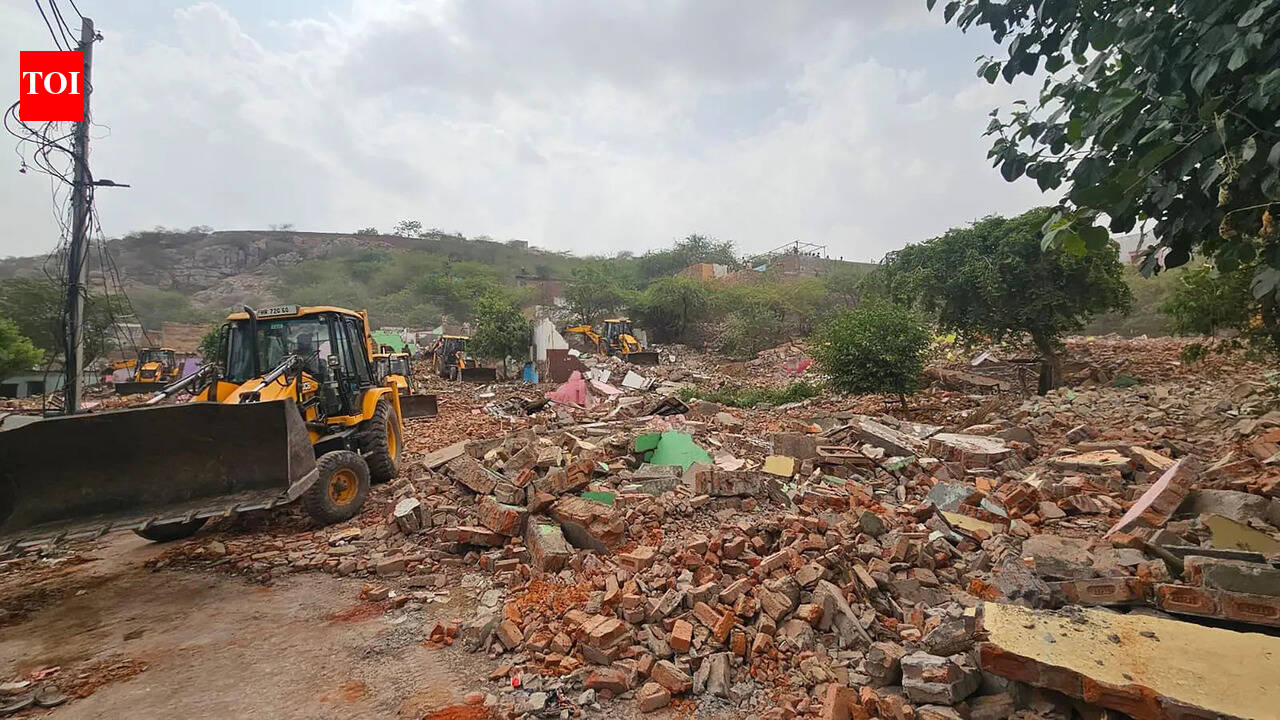 250 illegal structures cleared from govt land in Gurgaon