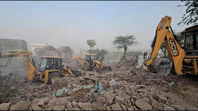 250 illegal structures cleared from govt land in Gurgaon