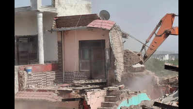 250 illegal structures cleared from govt land in Gurgaon