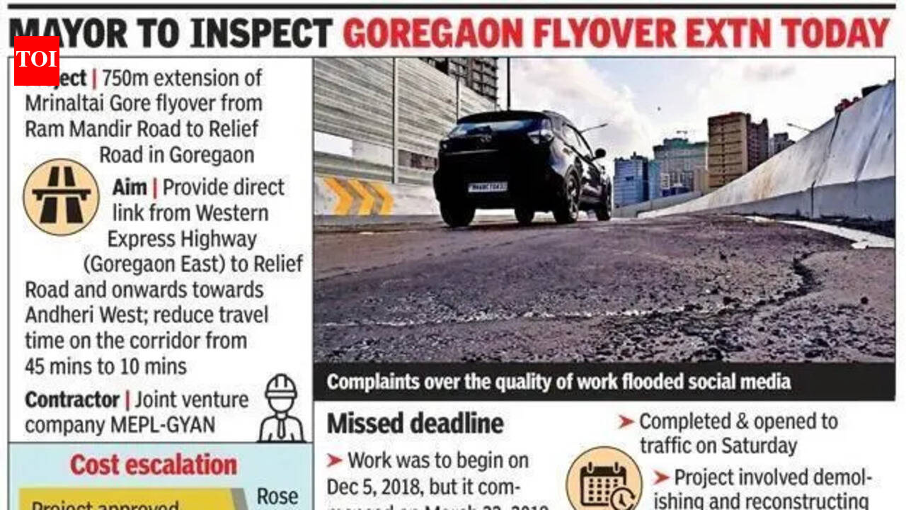 Motorists say Mrinaltai Gore flyover extension in Goregaon ‘uneven’, BMC says not a defect