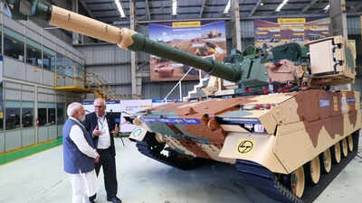 From Zorawar tank to laser guns: PM Modi gets a look at desi futuristic weapons at Surat facility