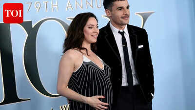 Pregnant Aubrey Plaza debuts baby bump with partner Chris Abbott at 2026 Tony Awards