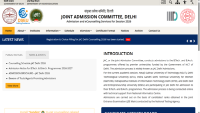 JAC Delhi 2026 counselling registration ends tomorrow: Check direct link to apply, key details here
