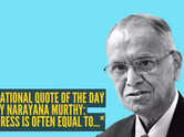 Motivational quote of the day by Narayana Murthy: "Progress is often equal to..."
