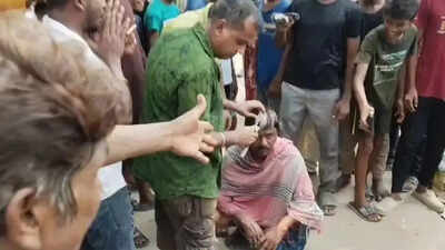 TMC leader accused of corruption tonsured, paraded with shoe garland in West Bengal