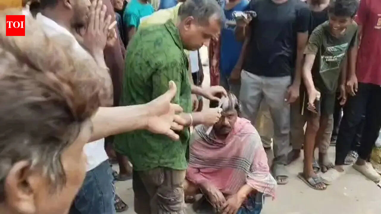 TMC neta accused of graft tonsured, paraded with garland of shoes by villagers, arrested