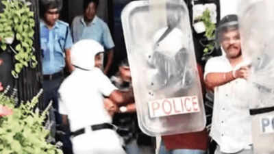 Kolkata police bring out fibreglass shield to guard against 'dim-ocracy'