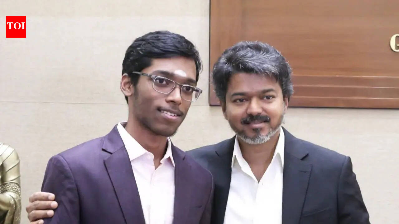 Watch: CM Vijay plays chess with Praggnanandhaa after announcing Rs 50 lakh reward