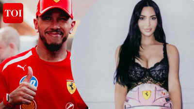 Lewis Hamilton shares BTS photo of Kim Kardashian posing with his sparkling pink helmet post Monaco Grand Prix win - PICS