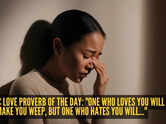 Arabic love proverb of the day: "One who loves you will make you weep, but one who hates you will..."
