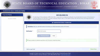 SBTE Bihar diploma even semester results 2026 declared; scorecards available at sbte.bihar.gov.in