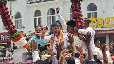 Viral video of DK Shivakumar tossing half-eaten apples at fans sparks BJP backlash