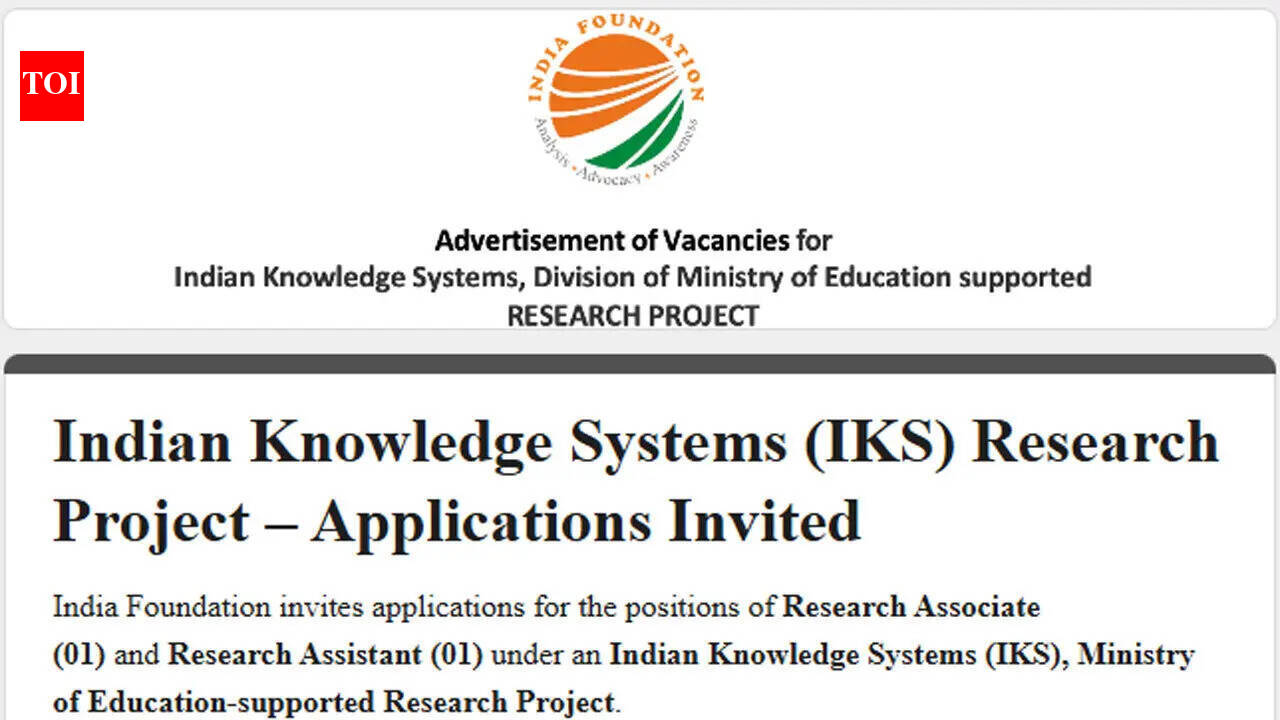 India Foundation opens applications for IKS research roles under Ministry of Education project