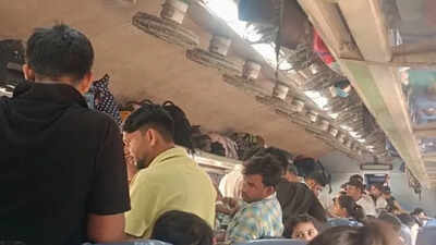 Reserved coach passengers continue to face hardship as Uttar Pradesh police exam rush crowds trains