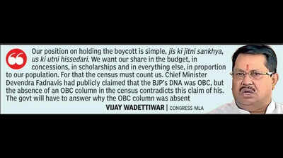 OBC Census Boycott Gains Pace; Wadettiwar Warns of Agitation | Nagpur ...