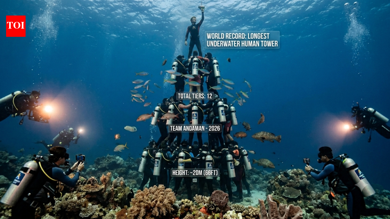 Andaman Islands make history with a 73-foot underwater human tower, setting a Guinness World Record