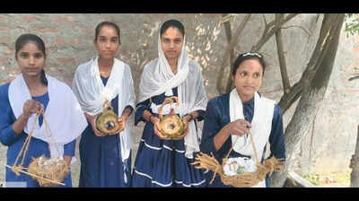 W Champaran govt school students turn waste coconut shells into birds’ habitats