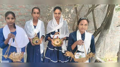 W Champaran govt school students turn waste coconut shells into birds ...