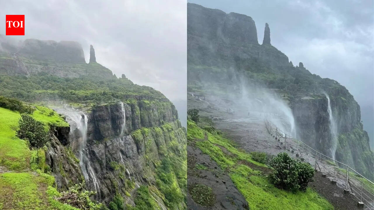 Reverse Waterfall Maharashtra: Why are travellers and photographers heading to this ‘unusual’ waterfall in Maharashtra? | - The Times of India