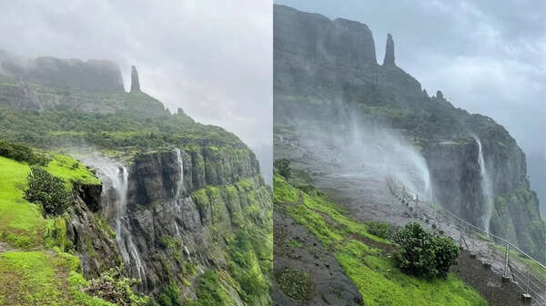 Why are travellers and photographers heading to this &lsquo;unusual&rsquo; waterfall in Maharashtra?
