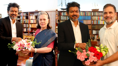 Tamil Nadu CM Vijay meets Sonia Gandhi, Rahul Gandhi during Delhi visit