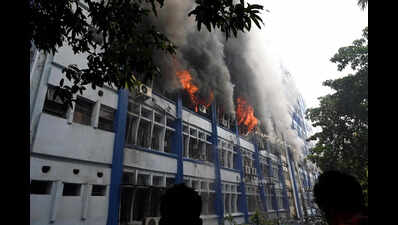 2 in hospital after fire at South 24 Parganas district Headquarters in Alipore
