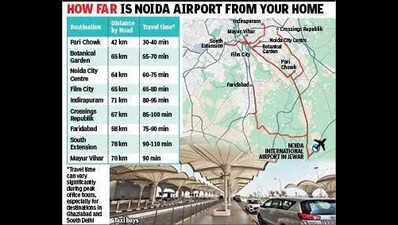 As Noida airport starts, cabs only way to get there