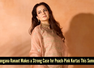 Kangana Ranaut skips the fashion noise in this peach-pink kurta set