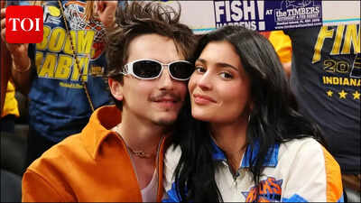 Kylie Jenner and Timothée Chalamet attend NBA finals games; match outfits in denim looks