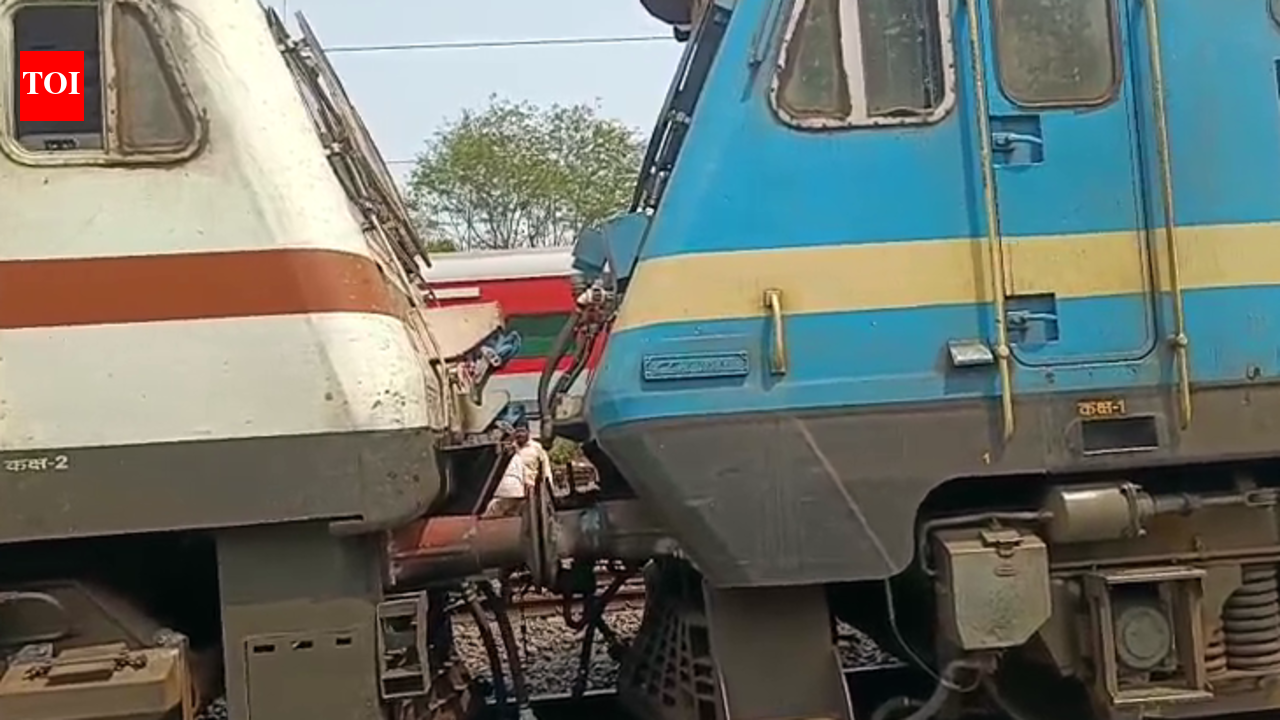 Moving train comes in contact with stationary train, raises malfunction concern