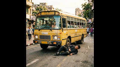 Man asleep behind parked school bus in Mumbai dies after driver reverses vehicle