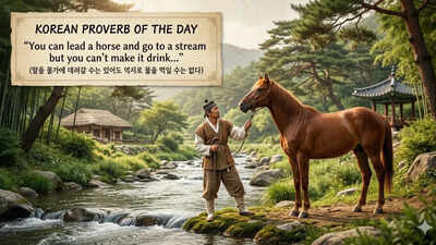 Korean proverb of the day: “You can lead a horse and go to a stream but you can’t make it drink...”