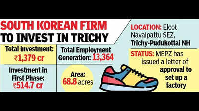 South Korean footwear maker to invest ₹514 cr in Trichy SEZ