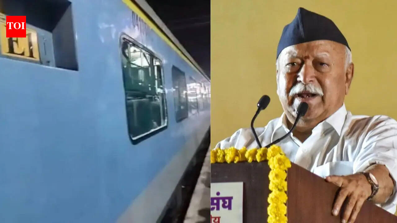 Stone hits Shatabdi Express near Firozabad with RSS chief Mohan Bhagwat on board