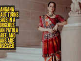 Kangana Ranaut continues her love affair with Indian handlooms in a stunning Patan Patola saree