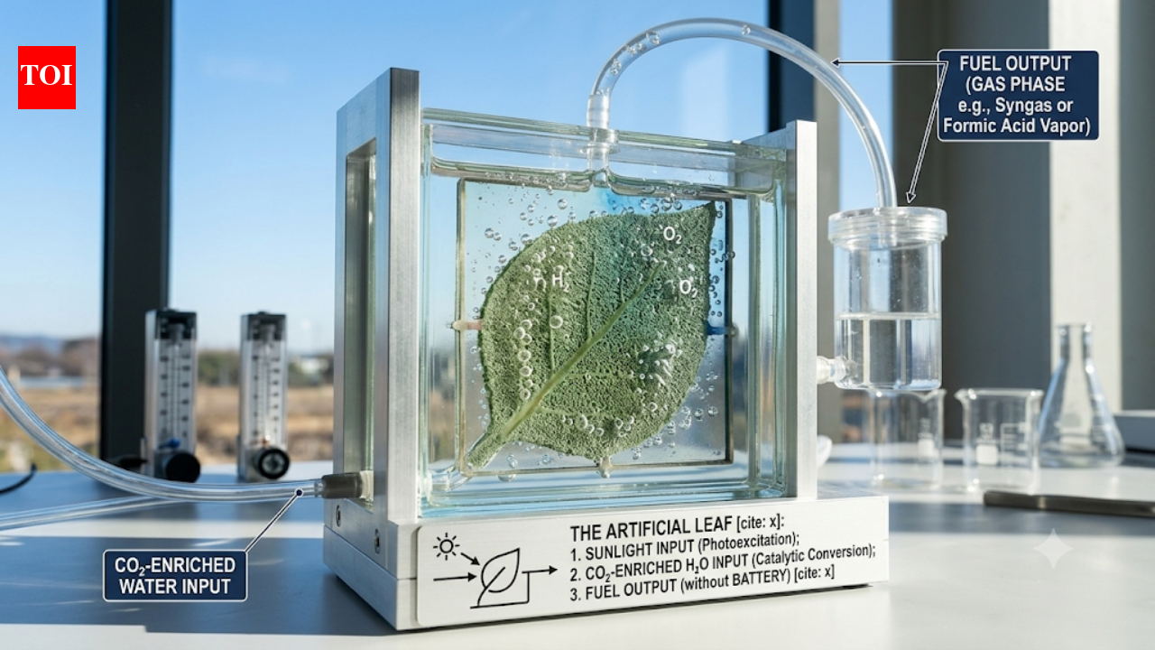 Scientists build an artificial leaf that turns sunlight, water and CO₂ into fuel without a battery