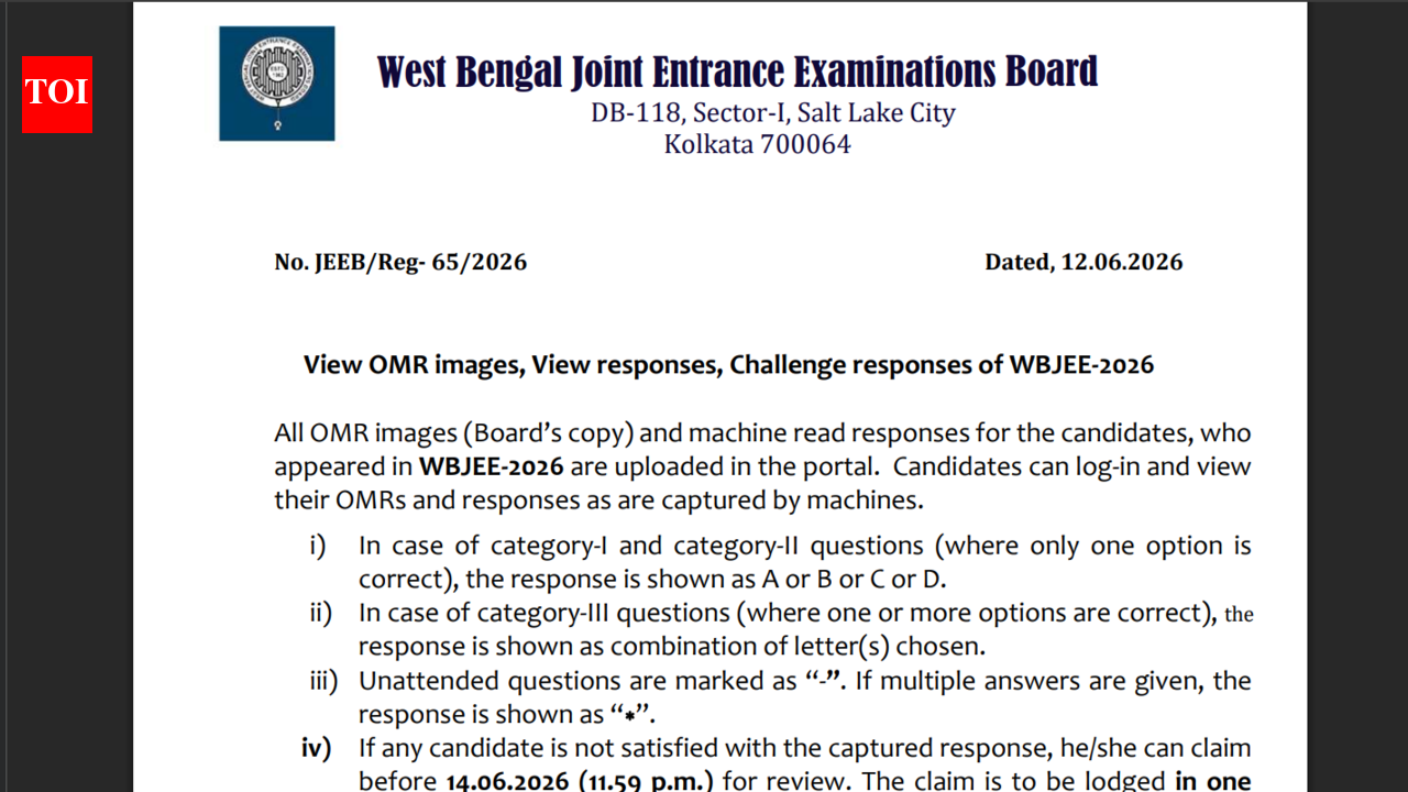 WBJEE answer key 2026 released at wbjeeb.nic.in: Direct link to raise challenges here